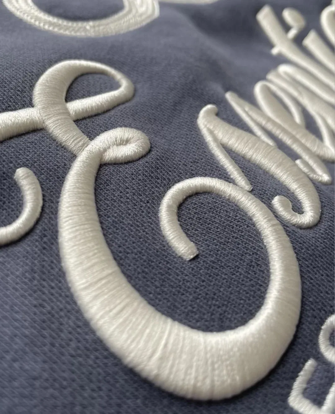 embroidery detail for custom streetwear apparel