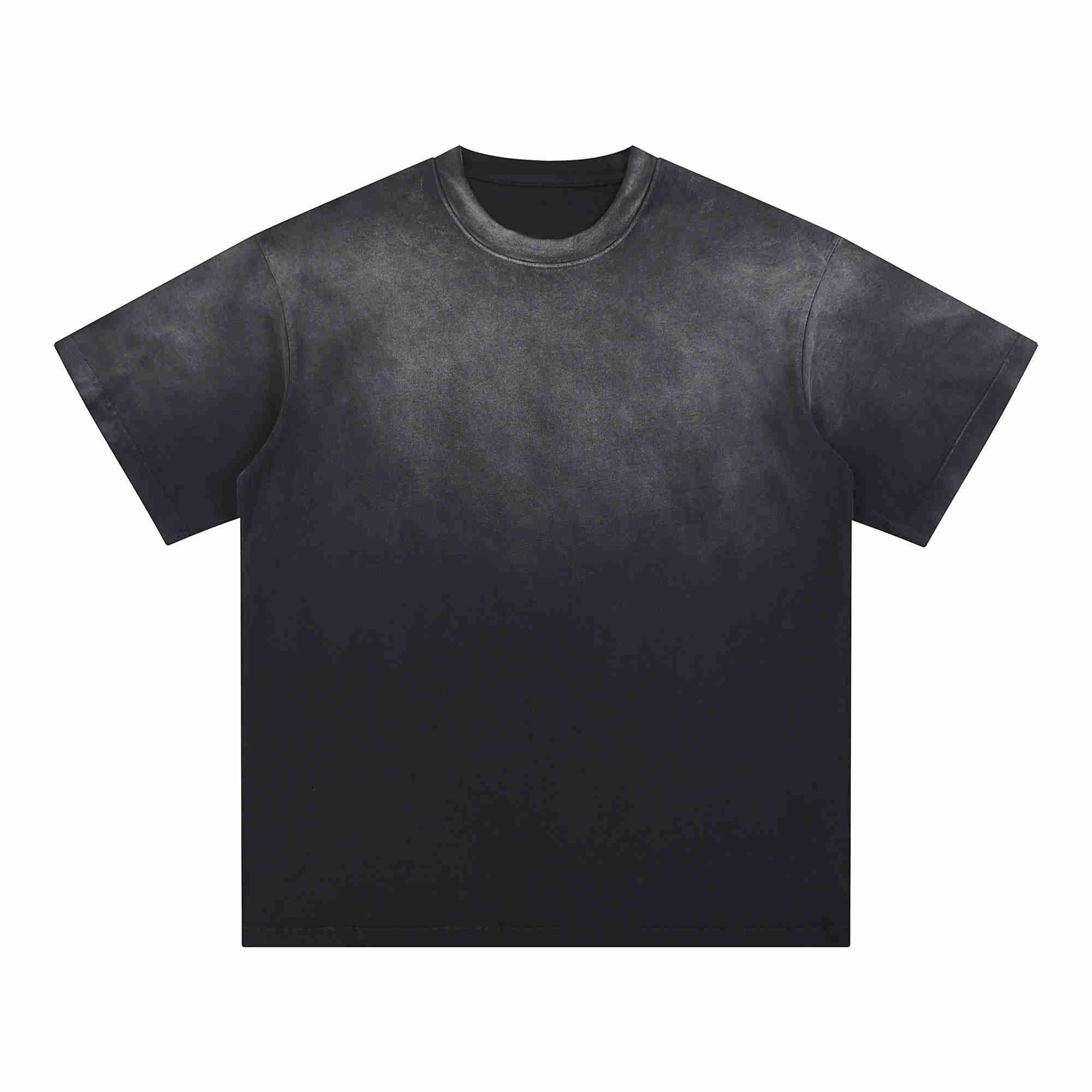 X-17 275 GSM Gradient Spray-Washed Oversized T-Shirt in Black