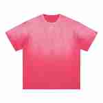 X-17 275 GSM Gradient Spray-Washed Oversized T-Shirt in Rose Pink