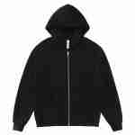 350 GSM Fleece-Lined Oversized Zip Hoodie in Black