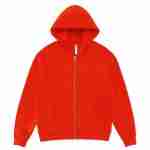 350 GSM Fleece-Lined Oversized Zip Hoodie in Red