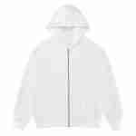 350 GSM Fleece-Lined Oversized Zip Hoodie in White