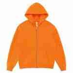 350 GSM Fleece-Lined Oversized Zip Hoodie in Orange