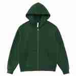 350 GSM Fleece-Lined Oversized Zip Hoodie in Jungle Green