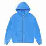 350 GSM Fleece-Lined Oversized Zip Hoodie in Carolina Blue