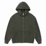 350 GSM Fleece-Lined Oversized Zip Hoodie in Dark Grey