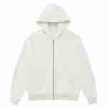 350 GSM Fleece-Lined Oversized Zip Hoodie in Oat Grey