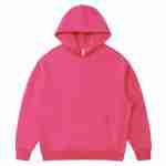 430 GSM French Terry Oversized Pullover Hoodie in Rose Red