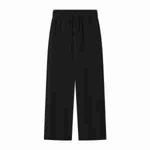 350 GSM Cotton-Blend Relaxed Wide-Leg Sweatpants in Black