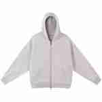 420 GSM French Terry Oversized Crewneck Sweatshirt in Zip Hoodie White Gray