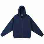 420 GSM French Terry Oversized Crewneck Sweatshirt in Zip Hoodie Navy
