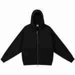 420 GSM French Terry Oversized Crewneck Sweatshirt in Zip Hoodie Black