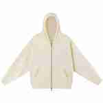 420 GSM French Terry Oversized Crewneck Sweatshirt in Zip Hoodie Cream Apricot