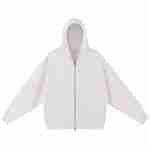 420 GSM French Terry Oversized Crewneck Sweatshirt in Zip Hoodie White